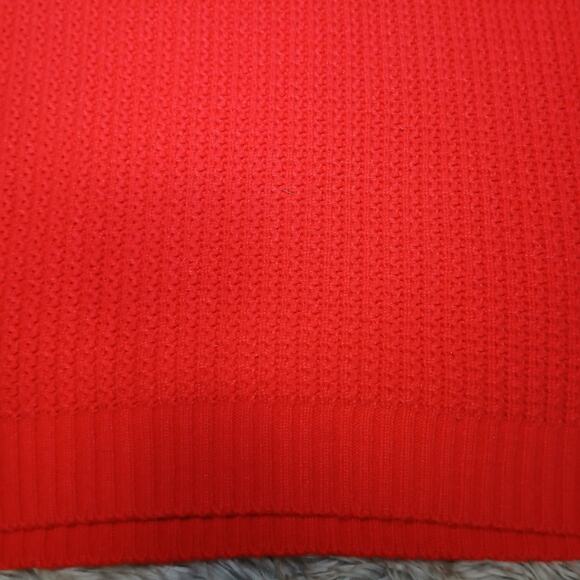 Adrian Spencer Vintage Red Knit Polo Sweater Crest Patch 80s Prep Rugby Style - Picture 8 of 8